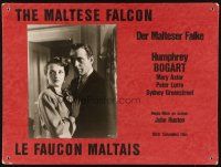 9g181 MALTESE FALCON Swiss LC '60s c/u of Humphrey Bogart & Mary Astor, directed by John Huston!