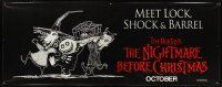 9g108 NIGHTMARE BEFORE CHRISTMAS vinyl banner '93 Tim Burton, Disney, great different horror art!