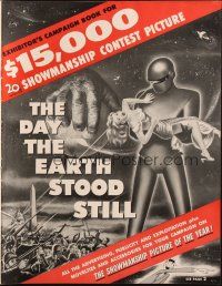 9g145 DAY THE EARTH STOOD STILL pressbook '51 Robert Wise, classic art of Gort & Patricia Neal!