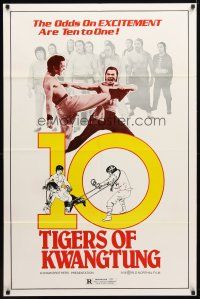 9h003 10 TIGERS OF KWANGTUNG 1sh '80 kung fu action, the odds on excitement are ten to one!