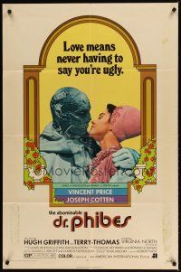 9h016 ABOMINABLE DR. PHIBES 1sh '71 Vincent Price, love means never having to say you're ugly