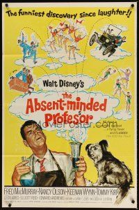 9h017 ABSENT-MINDED PROFESSOR 1sh R67 Walt Disney, Flubber, Fred MacMurray in title role!