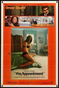 9h040 APPOINTMENT style A 1sh '69 Omar Sharif, sexy half-naked Anouk Aimee, Sidney Lumet!