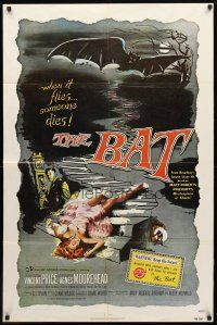 9h057 BAT 1sh R80s great art of Vincent Price & sexy fallen girl, when it flies, someone dies!