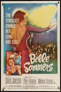 9h062 BELLE SOMMERS 1sh '62 David Janssen, the syndicate owned Polly Bergen, song and soul!