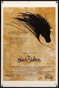 9h076 BLACK STALLION 1sh '79 Carroll Ballard, cool artwork of horse's mane!