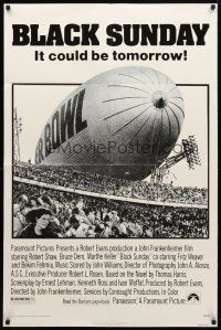 9h078 BLACK SUNDAY 1sh '77 John Frankenheimer, Goodyear Blimp zeppelin disaster at the Super Bowl!
