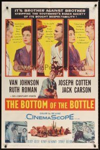 9h097 BOTTOM OF THE BOTTLE 1sh '56 alcoholic Van Johnson, Joseph Cotten, Ruth Roman, Jack Carson