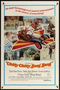 9h135 CHITTY CHITTY BANG BANG style B 1sh '69 Dick Van Dyke, Sally Ann Howes, art of flying car!