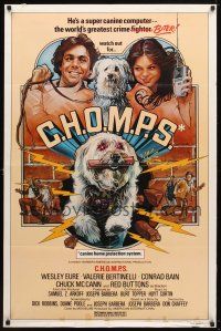 9h137 CHOMPS 1sh '79 Valerie Bertinelli, wacky Drew Struzan art of electric dog!