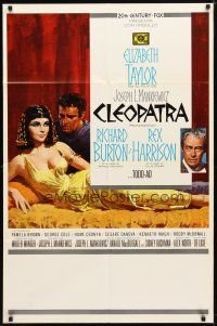 9h147 CLEOPATRA Spanish/U.S. 1sh '64 Elizabeth Taylor, Richard Burton, Rex Harrison, Howard Terpning art!