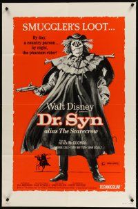 9h247 DR. SYN ALIAS THE SCARECROW 1sh R75 Walt Disney, art of Patrick McGoohan as scarecrow!