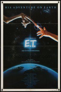 9h262 E.T. THE EXTRA TERRESTRIAL 1sh '82 Drew Barrymore, Steven Spielberg classic, Alvin art!