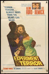 9h284 EXPERIMENT IN TERROR 1sh '62 Glenn Ford, Lee Remick, more tension than the heart can bear!