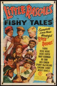 9h293 FISHY TALES 1sh R51 Darla Hood, Spanky, Alfalfa and Buckwheat, Our Gang, Little Rascals!