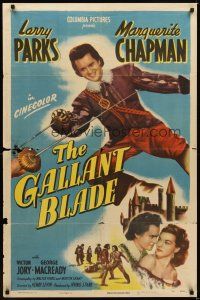 9h319 GALLANT BLADE 1sh '48 swordsman & lover Larry Parks & Marguerite Chapman in France!