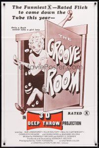 9h346 GROOVE ROOM 1sh '75 Ole Soltoft, Sue Longhurst, Diana Dors, x-rated 3D comedy sex!