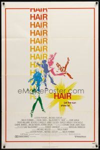 9h350 HAIR 1sh '79 Milos Forman, Treat Williams, musical, let the sun shine in!