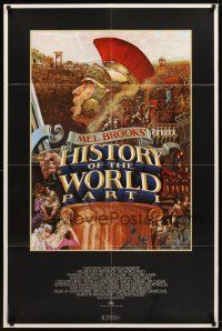 9h383 HISTORY OF THE WORLD PART I 1sh '81 artwork of Roman soldier Mel Brooks by John Alvin!