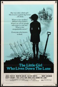9h484 LITTLE GIRL WHO LIVES DOWN THE LANE 1sh '77 Jodie Foster has an unspeakable secret!