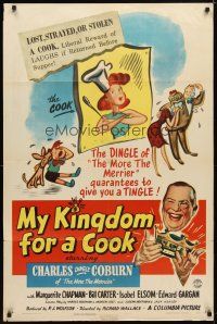 9h543 MY KINGDOM FOR A COOK 1sh '43 Charles Coburn, Marguerite Chapman, it's got that merry tingle!
