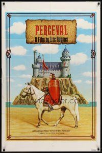 9h606 PERCEVAL 1sh '78 Eric Rohmer, great Rich Grote art of knight on horseback!