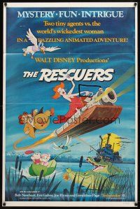 9h659 RESCUERS 1sh '77 Disney mouse mystery adventure cartoon from the depths of Devil's Bayou!