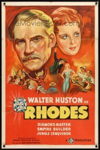 9h670 RHODES OF AFRICA style B 1sh '36 Walter Huston as the diamond master, the empire builder!