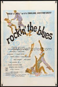 9h684 ROCKIN' THE BLUES 1sh '56 Hal Jackson, Mantan Moreland, Connie Caroll, rock 'n' roll!