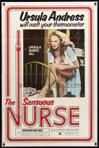 9h729 SECRETS OF A SENSUOUS NURSE 1sh '76 L'Infermiera, Ursula Andress will melt your thermometer!