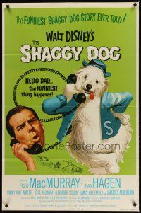 9h744 SHAGGY DOG 1sh R74 Disney, Fred MacMurray in the funniest sheep dog story ever told!
