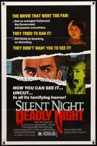 9h752 SILENT NIGHT, DEADLY NIGHT 1sh '84 the movie that went too far, now you can see it uncut!