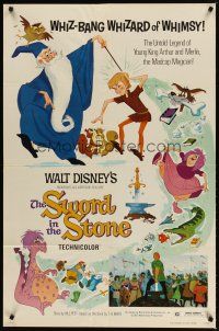 9h811 SWORD IN THE STONE 1sh R73 Disney's cartoon story of young King Arthur & Merlin the Wizard!