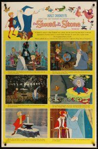 9h812 SWORD IN THE STONE style B 1sh '64 Disney's cartoon story of King Arthur & Merlin the Wizard!