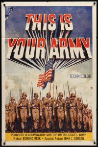 9h858 THIS IS YOUR ARMY 1sh '54 patriotic military image of soldiers marching in formation!