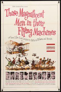 9h861 THOSE MAGNIFICENT MEN IN THEIR FLYING MACHINES 1sh '65 great wacky art of early airplane!