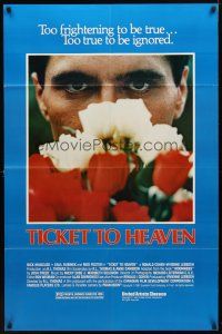 9h866 TICKET TO HEAVEN 1sh '81 Ralph L. Thomas, creepy image of Nick Mancuso with flowers!