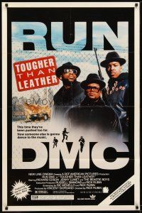 9h880 TOUGHER THAN LEATHER 1sh '88 great image of Run DMC, Darryl McDaniels, Jam Master Jay!