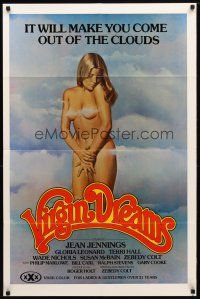 9h917 VIRGIN DREAMS 1sh '77 artwork of sexy naked Jean Jennings covered only by wispy clouds!