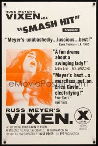 9h923 VIXEN reviews 1sh '68 classic Russ Meyer, sexy naked Erica Gavin!