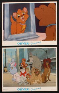 9j064 OLIVER & COMPANY 8 8x10 mini LCs '88 Walt Disney cartoon cats & dogs in New York City!
