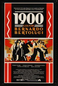 9k006 1900 1sh R91 directed by Bernardo Bertolucci, Robert De Niro, cool Doug Johnson art!