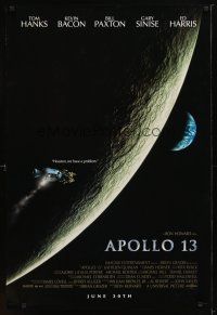 9k027 APOLLO 13 advance 1sh '95 directed by Ron Howard, Tom Hanks, Houston, we have a problem!