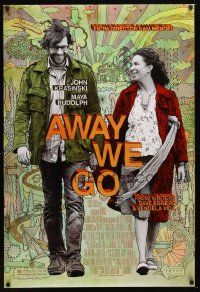 9k039 AWAY WE GO DS 1sh '09 Sam Mendes, John Krasinski & Maya Rudolph, cool artwork!