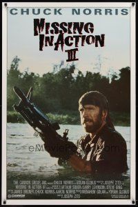 9k067 BRADDOCK: MISSING IN ACTION III int'l 1sh '88 great image of Chuck Norris w/machine gun!