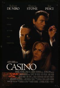 9k083 CASINO int'l DS 1sh '95 Scorsese, Robert De Niro & Sharon Stone, Joe Pesci rolls snake-eyes!