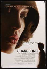 9k088 CHANGELING DS 1sh '08 extreme close-up of Angelina Jolie, Clint Eastwood directed!