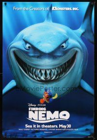 9k172 FINDING NEMO advance DS 1sh '03 best Disney & Pixar animated fish movie, huge image of Bruce!