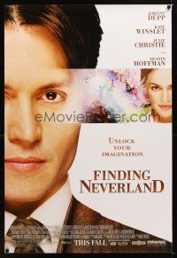 9k173 FINDING NEVERLAND advance DS 1sh '04 Johnny Depp, Kate Winslet, Dustin Hoffman