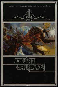 9k176 FLASH GORDON teaser 1sh '80 Sam Jones, Melody Anderson, best Castle artwork of ship!